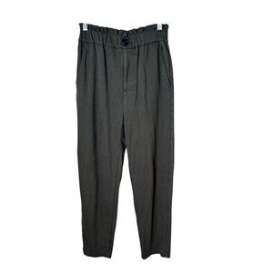 ZARA Paperback Waist Olive Green Trousers Pants Slacks Size XS Stretch